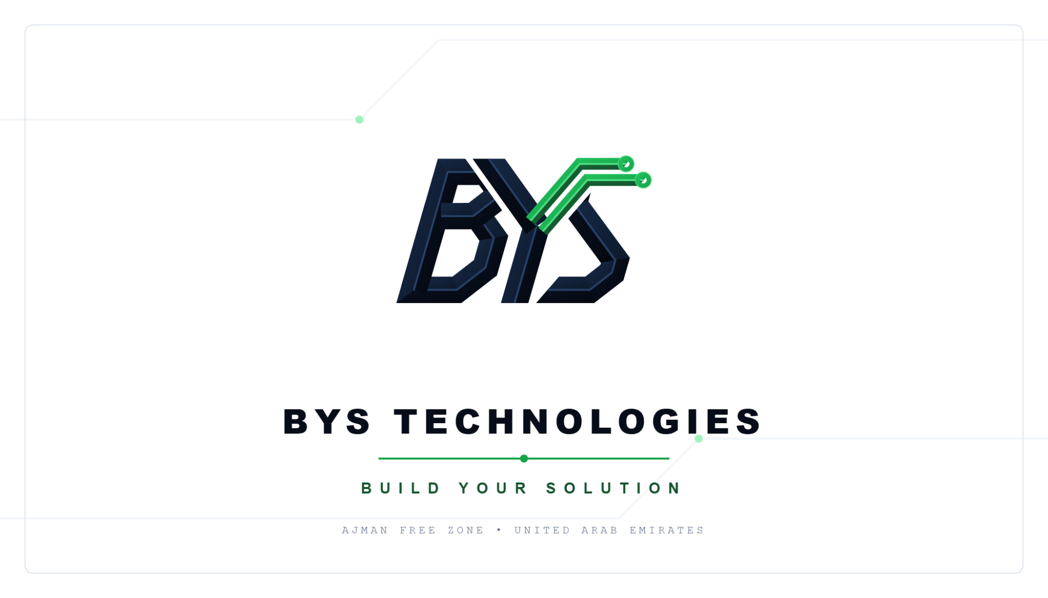 Front of BYS Technologies business card